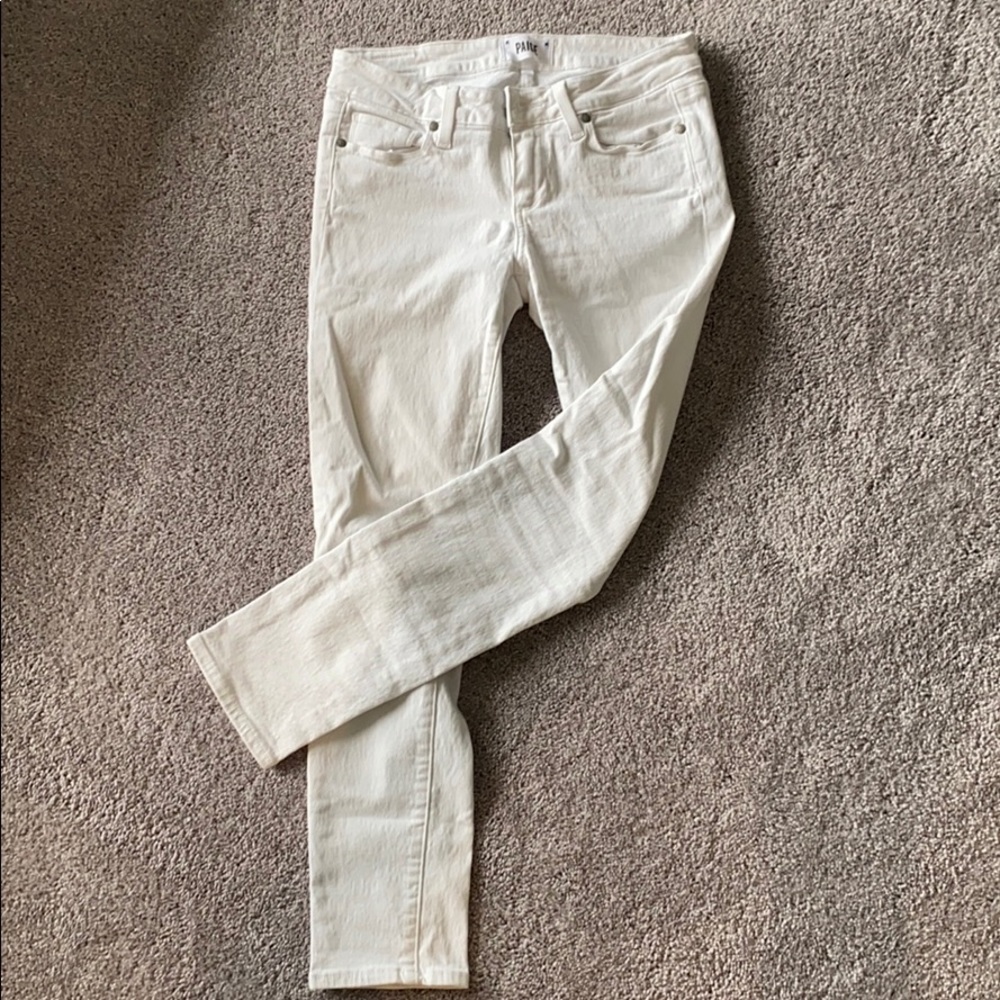 Paige white denim ankle jeans